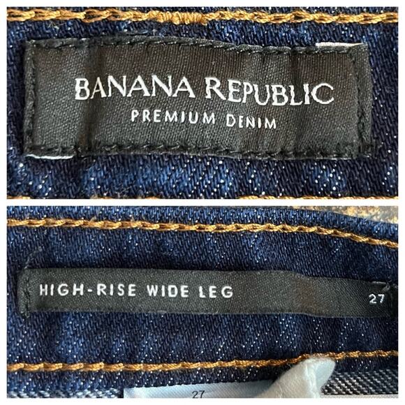 Banana Republic Jeans Women's High-Rise Wide Leg Indigo Stretch Size 27 - Picture 7 of 9